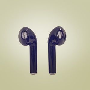 Black wireless ear pods. Bluetooth ear pods